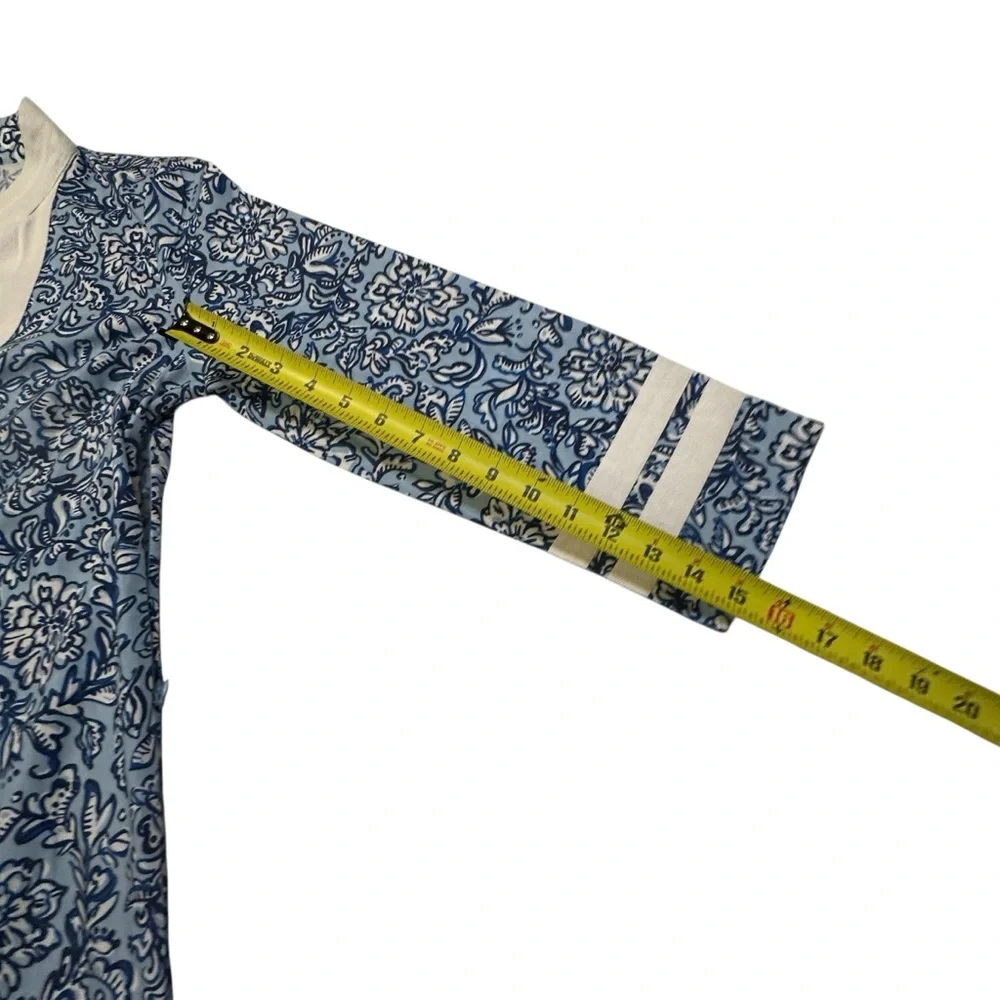 NWT SAIL TO SABLE 100% Cotton Blue & White Tunic Midi Kaftan Dress Size L - Picture 10 of 16